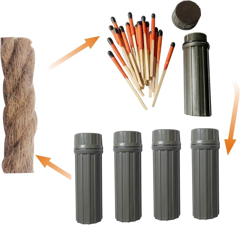 eGreen99 Emergency Fire Starter | Windproof & Waterproof Storm Matches with Waterproof Case & Wax Rope | Survival Gear for Camping, Hiking, Bushcraft, Outdoor Survival - Image 1